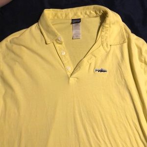 Yellow Patagonia polo.